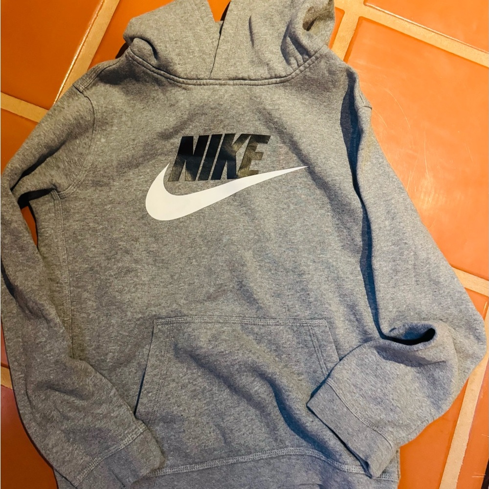 Nike Gray Sweater with Iconic Swoosh